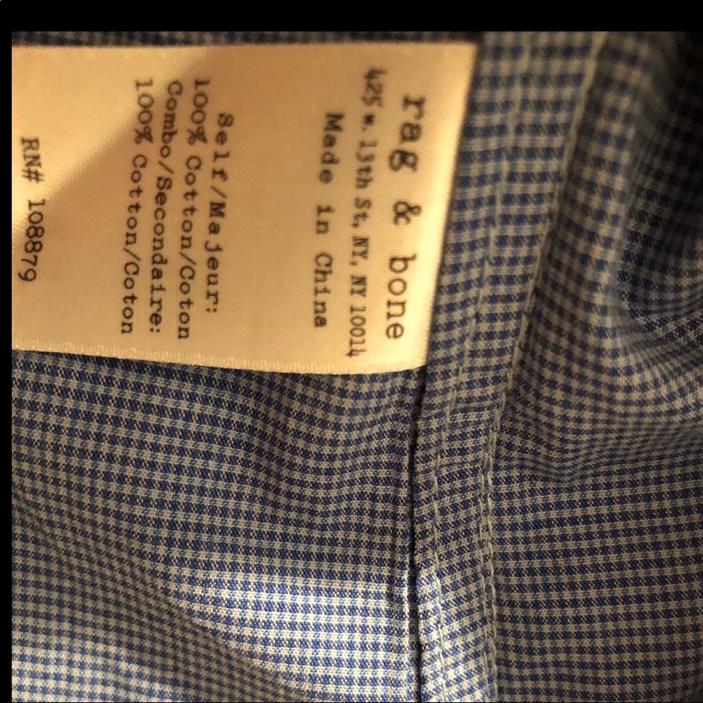 Rag & Bone Men’s Button-Down Tiny Check Shirt - image 4